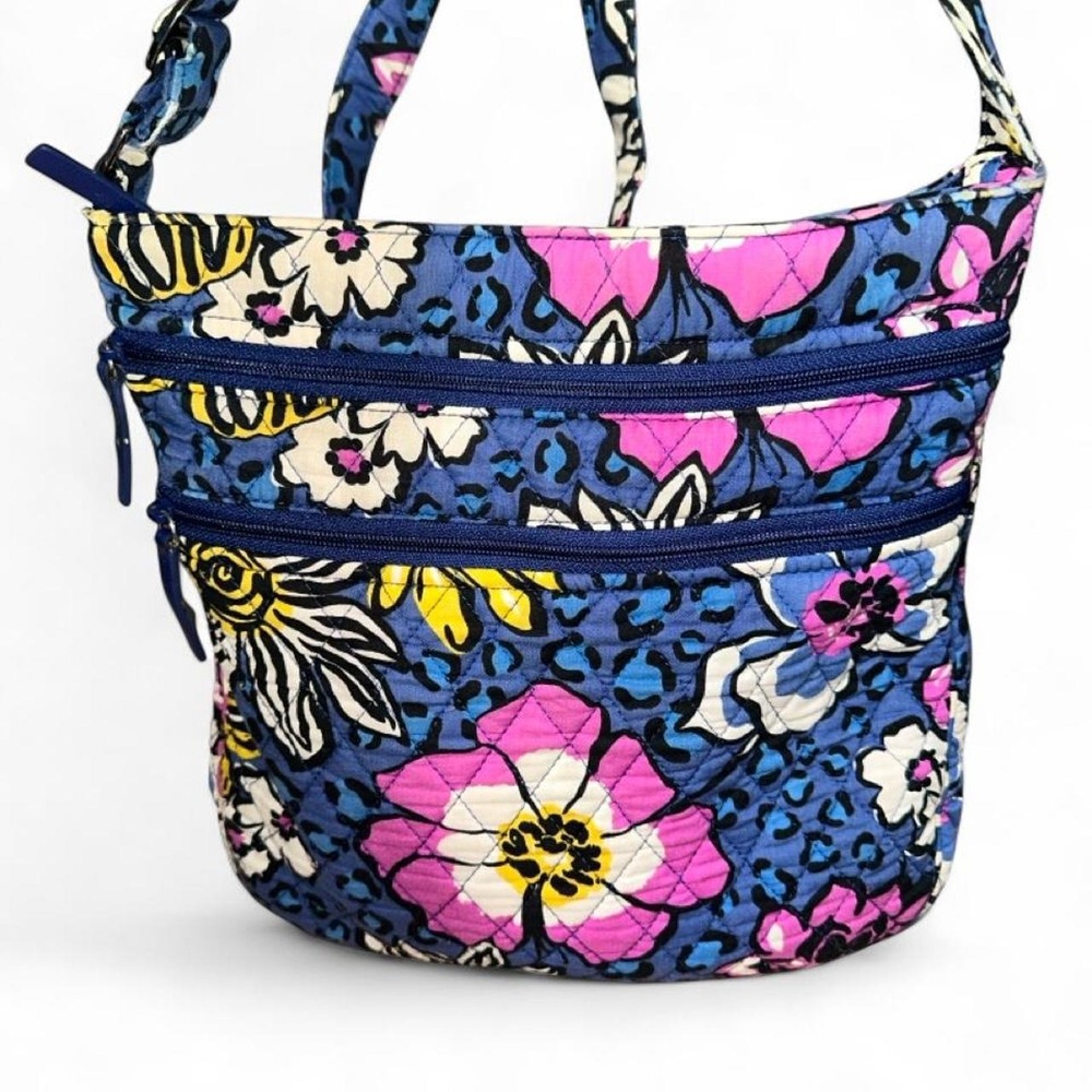 Vera Bradley Triple Zip Hipster Crossbody Bag in the "African Violet" pattern